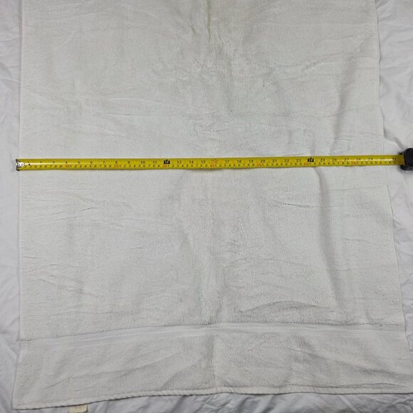 Vintage Stevens White Bath Towel 53x30 Made In USA Summer Solid - Picture 7 of 8